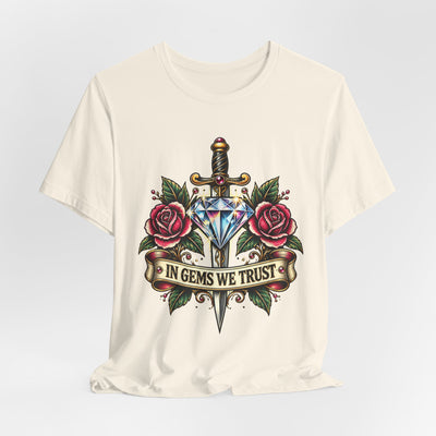 'In Gems We Trust' | Edgy Casual Wear, Gift for Rock Lovers, Men's & Women's Apparel, Perfect for Festivals