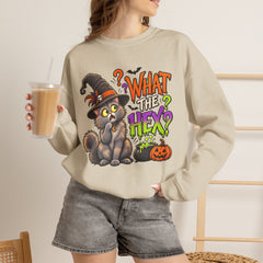 Halloween Cat 'What the Hex?' Crewneck Sweatshirt