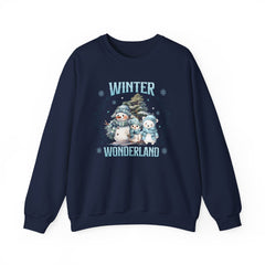 Winter Wonderland with Snowmen - Crewneck Sweatshirt -  Blue Design