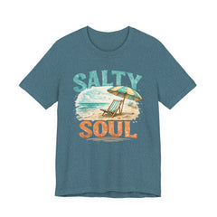 Salty Soul Beach T-Shirt — Vintage Umbrella & Chair Summer Tee