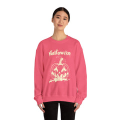 Halloween Pumpkin Sweatshirt, Cozy Fall Apparel, Unisex Crewneck, Perfect for Halloween, Fall Fashion, Pumpkin Spice Lover Gift