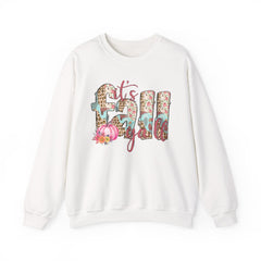 Cozy It’s Fall Y’all Sweatshirt with Floral Design, Perfect for Autumn Style, Thanksgiving Gift, Casual Wear, Seasonal Comfort