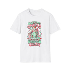 T-Shirt — "Serving Chills" Retro Dessert Graphic Tee (Extra Whipped Cream) - BP - Halloween