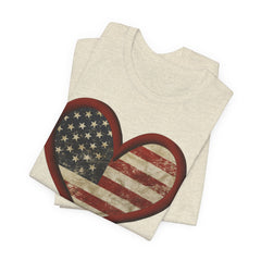 Patriotic Heart Tee - Love USA, American Pride Shirt, 4th of July, Independence Day, Memorial Day, Gift for Her