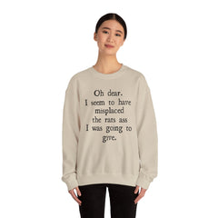 Sarcastic Crewneck Sweatshirt - Don’t Give A Rats Ass