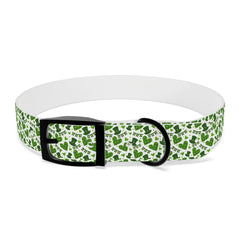 Dog Collar - Green Leprechaun Hats and Green Hearts Design