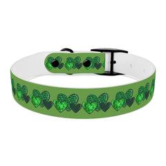 Copy of Dog Collar - Green Leprechaun Hats and Green Hearts Design