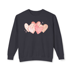 Watercolor Hearts Crewneck Sweatshirt — Valentine's Day Romantic Pullover