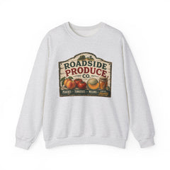 Roadside Produce Co. Crewneck Sweatshirt — Vintage Farmstand Graphic- Southern Heritage