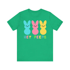 Hey Peeps Unisex Jersey Tee - Fun Easter Graphic T-Shirt
