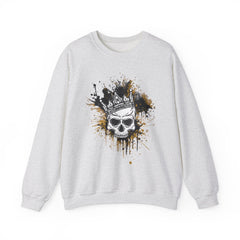 Skeleton King Crewneck Sweatshirt w/Black & Gold Splatter Design