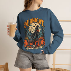 Midnight Howl Club Sweatshirt — Moonlit Wolves Graphic Crewneck