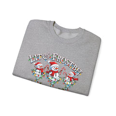 Lit & Frostbit Design | Festive Christmas Martinis, Winter Parties, Snowman Apparel, Christmas Party Sweatshirt
