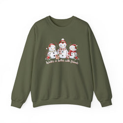 Winter is Better with Friends - Snowmen Crewneck Sweatshirt, Cozy Christmas Apparel, Holiday Festive Sweatshirt