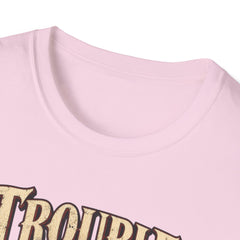 Trouble Has a New Captain T-Shirt — Pirate Skull Graphic Tee
