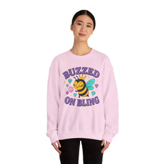 Buzzed on Bling Crewneck Sweatshirt by Gildan - Fun Gift for Bee Lovers, Jewelry Reveals