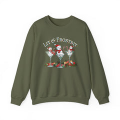 Lit & Frostbit Design | Festive Christmas Martinis, Winter Parties, Snowman Apparel, Christmas Party Sweatshirt