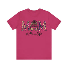 Mom Life Cheeta Print Unisex Jersey Tee - Fun Floral Design for Mothers