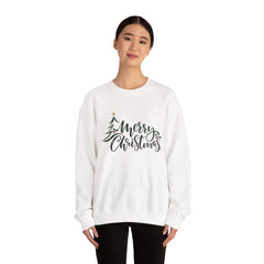 "Merry Christmas" Crewneck, Unisex Sweater, Winter Fashion, Festive Apparel, Holiday Gift, Christmas tree