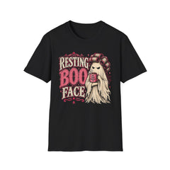 Resting Boo Face T-Shirt — Funny Cozy Halloween Ghost Tee
