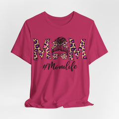 Mom Life Cheeta Print Unisex Jersey Tee - Fun Floral Design for Mothers