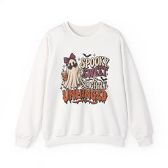 "Spooky Sweet Slightly Unhinged" Halloween Ghost Sweatshirt