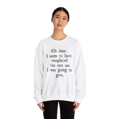 Sarcastic Crewneck Sweatshirt - Don’t Give A Rats Ass