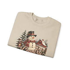 Country Christmas Sweatshirt — Vintage Snowman Holiday Crewneck