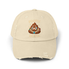Funny Poopy Dupie Emoji Cap, Unisex Distressed Cap for Humor Lovers, Surprise Jewelry Reveal, Casual Wear, Unique Accessories, Trendy Hat