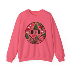 Christmas Smiley Crewneck Sweatshirt — Festive Holiday Smile Graphic