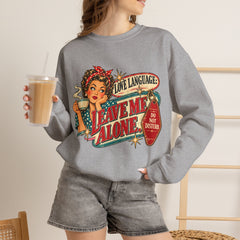 Retro Rosie 'Leave Me Alone' Vintage Pin-Up Graphic Sweatshirt- Valentine