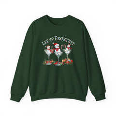 Lit & Frostbit Design | Festive Christmas Martinis, Winter Parties, Snowman Apparel, Christmas Party Sweatshirt