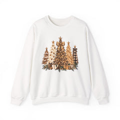 Leopard & Neutral Christmas Trees Crewneck Sweatshirt