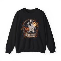 Halloween Ghost Crewneck Sweatshirt – 'Fuh-Cawf' Spooky Pumpkin Design