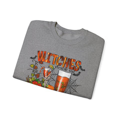 Witches Drink Up Sweatshirt, Unisex Halloween Apparel, Cozy Fall Sweatshirt, Spooky Season Gear, Perfect for Halloween Parties