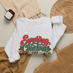 "Surviving Christmas One Cookie at a Time" Cozy Holiday Christmas Crewneck