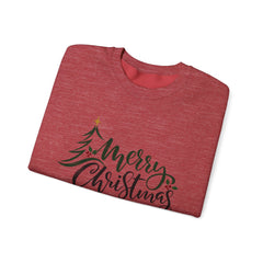 "Merry Christmas" Crewneck, Unisex Sweater, Winter Fashion, Festive Apparel, Holiday Gift, Christmas tree