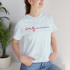 Love Signature T-Shirt – Minimal Red Script Tee