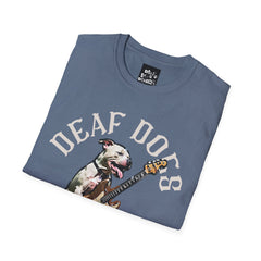 FB Rockstar Dog Unisex T-Shirt - Deaf Dogs Definitely Rock on Electric Guitars Design