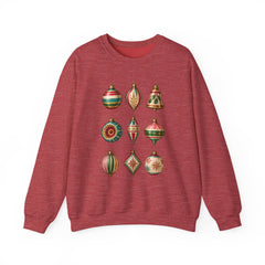 Crewneck Sweatshirt — Vintage Christmas Ornaments Holiday Pullover