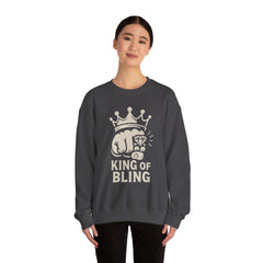 Bling King Sweatshirt, Cozy Crewneck, Gift for Him, Streetwear Style, Bomb Party,  Casual Fashion