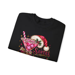 "Santa's Favorite Hot Mess" Sparkle Martini Holiday Christmas Crewneck