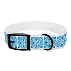 Dog Collar- Blue Mexican Talavera Tile Print