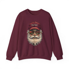 Santa With 'Make Christmas Great Again' Cap Crewneck Sweatshirt