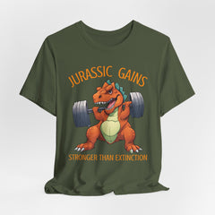 Jurassic Gains- Fitness T-shirt for Gym Workouts