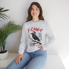 "F-CAW-F" Festive Raven Holiday Christmas Crow Crewneck Gildan Sweatshirt