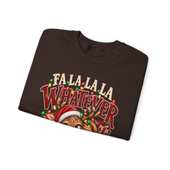 'Fa La La La Whatever' Cute Sleepy Reindeer Christmas Sweatshirt