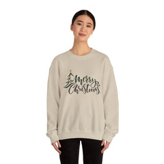 "Merry Christmas" Crewneck, Unisex Sweater, Winter Fashion, Festive Apparel, Holiday Gift, Christmas tree