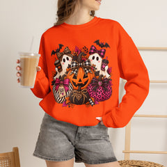 Halloween Ghosts & Pumpkin Crewneck Sweatshirt