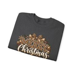 Merry Christmas Vintage Pinecone Design- Leopard Print